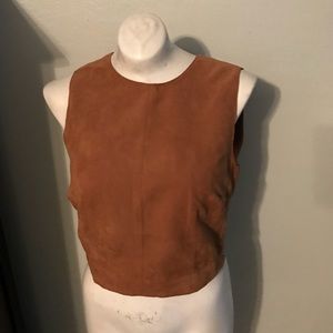 Faux suede crop top